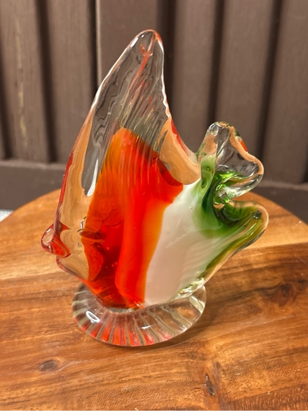 Vintage Murano Style Blown Glass Angel Fish Paperweight/Collector Piece
